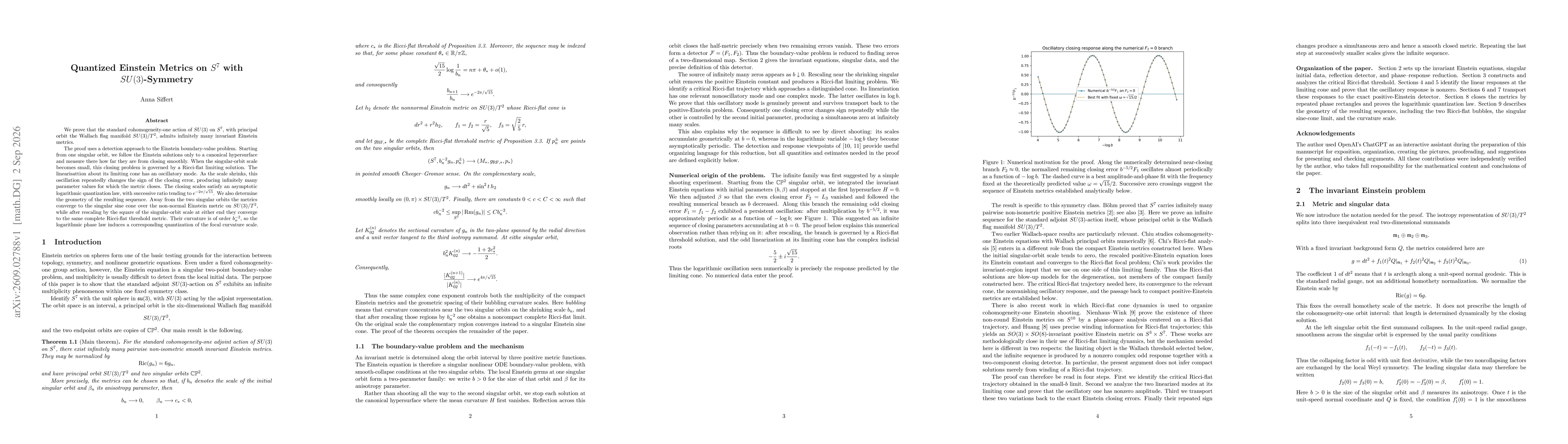 Thumbnail for Quantized Einstein Metrics on $S^7$ with $SU(3)$-Symmetry