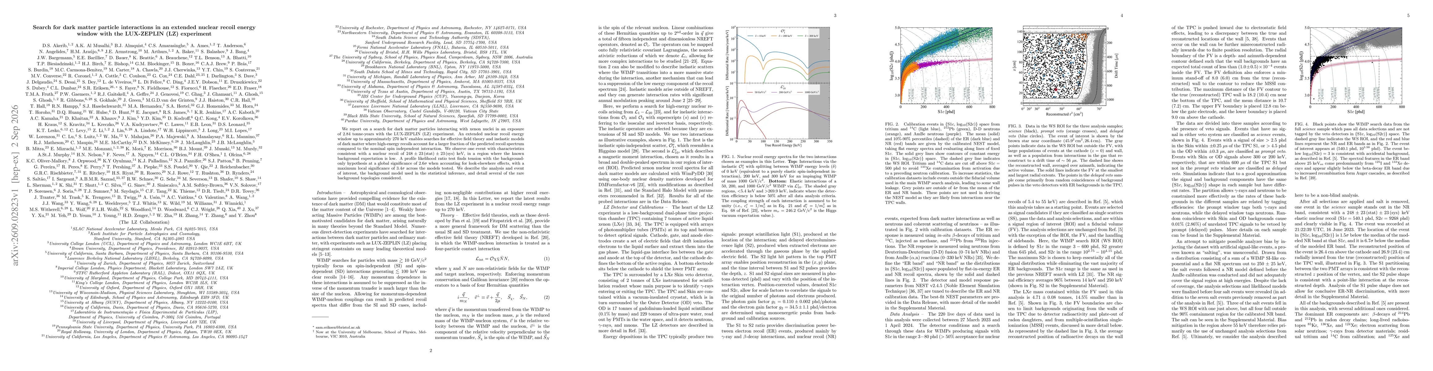 Thumbnail for Search for dark matter particle interactions in an extended nuclear recoil energy window with the LUX-ZEPLIN (LZ) experiment