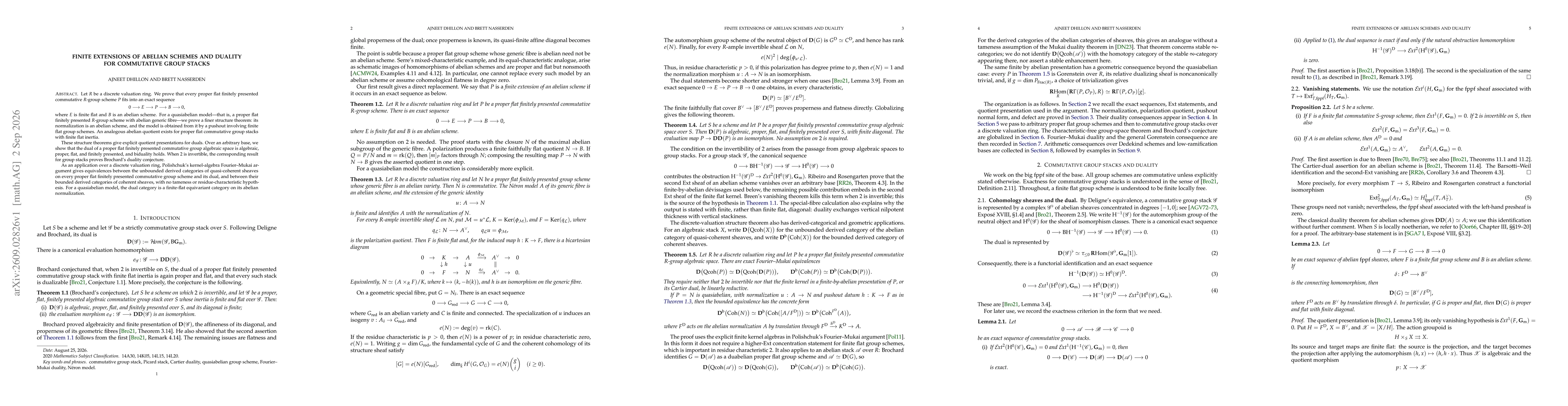 Thumbnail for Finite extensions of abelian schemes and duality for commutative group stacks