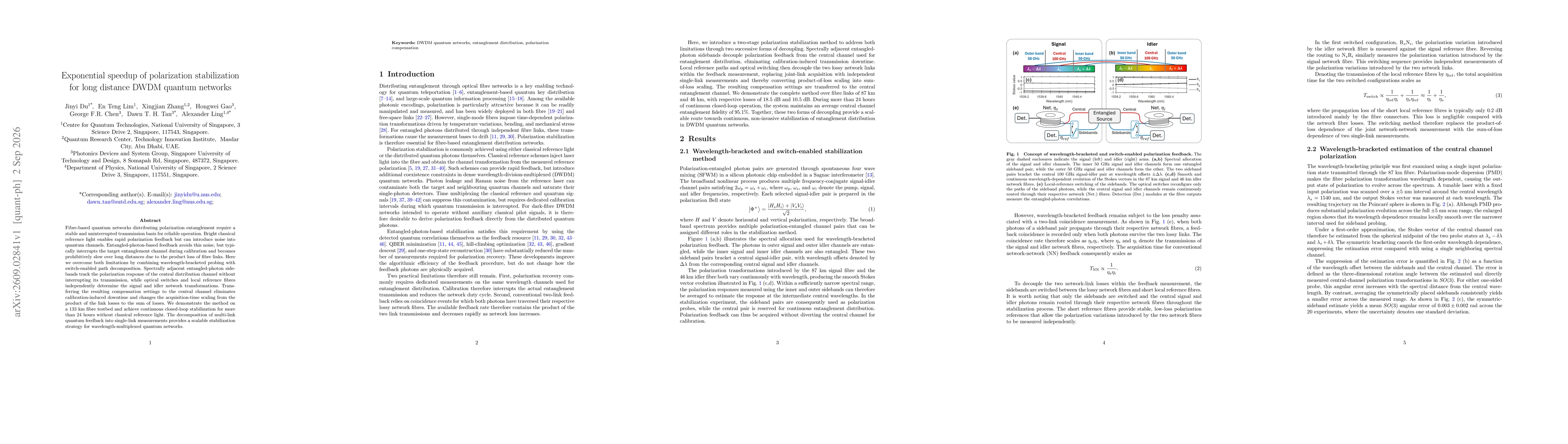 Thumbnail for Exponential speedup of polarization stabilization for long distance DWDM quantum networks