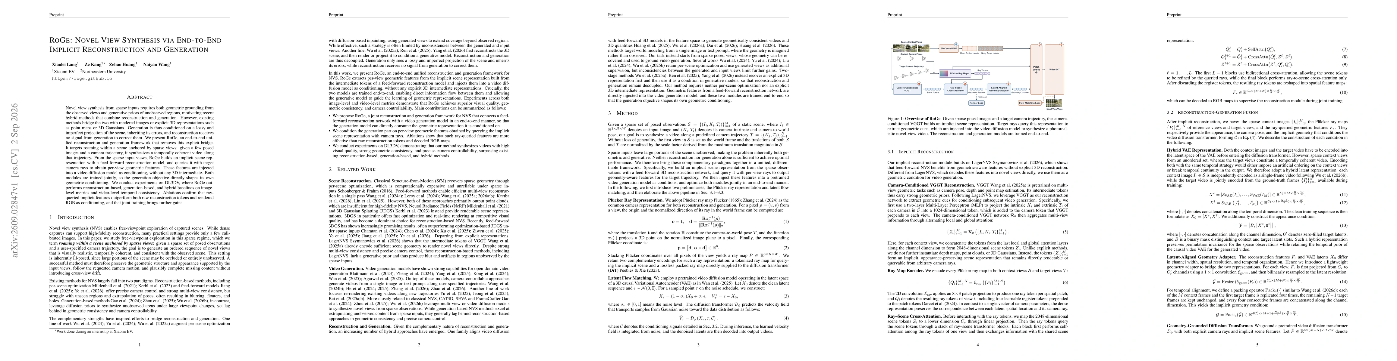 Thumbnail for RoGe: Novel View Synthesis via End-to-End Implicit Reconstruction and Generation