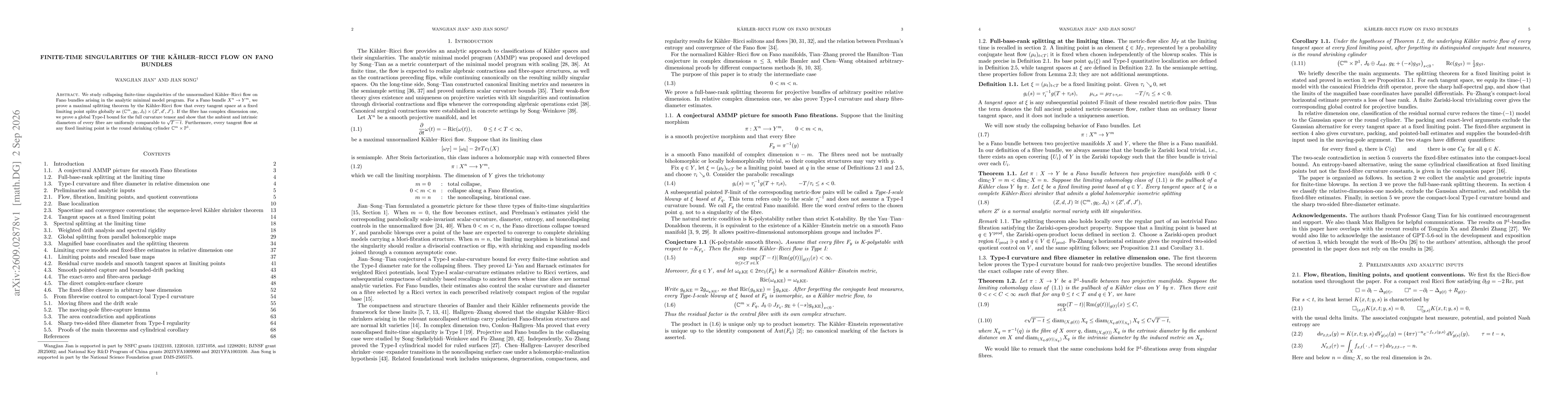 Thumbnail for Finite-Time Singularities of the Kähler--Ricci Flow on Fano Bundles