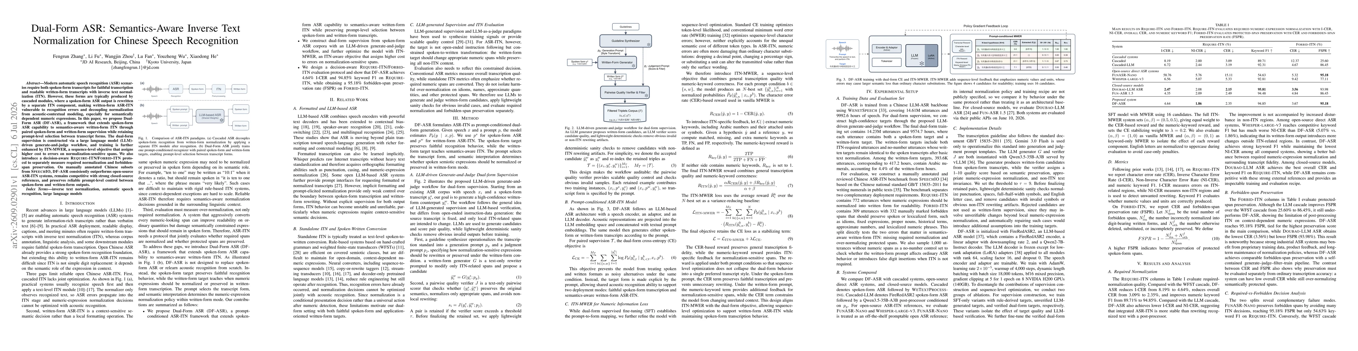 Thumbnail for Dual-Form ASR: Semantics-Aware Inverse Text Normalization for Chinese Speech Recognition