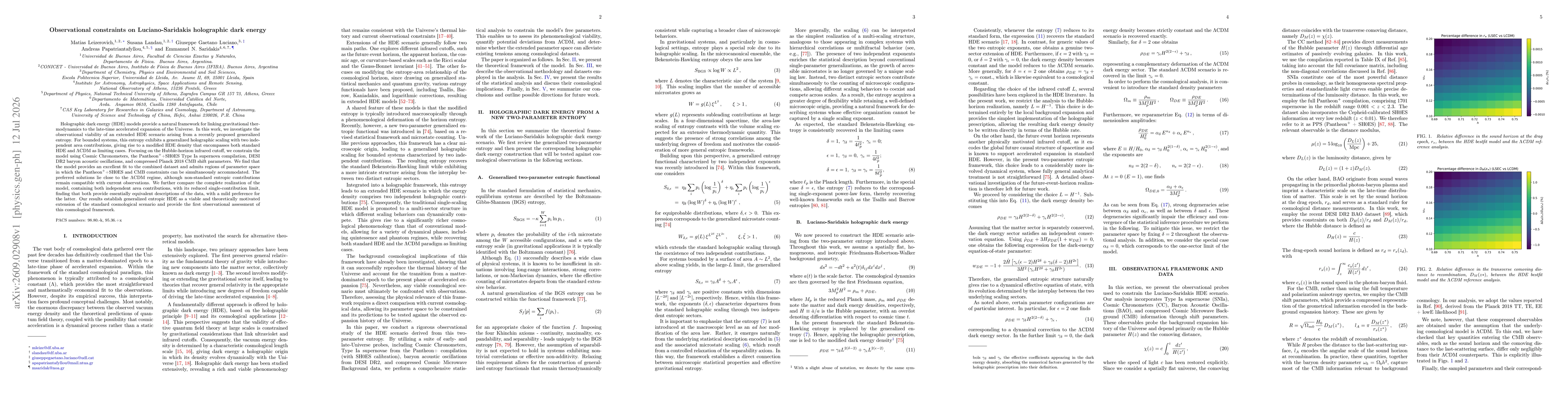 Thumbnail for Observational constraints on Luciano-Saridakis holographic dark energy