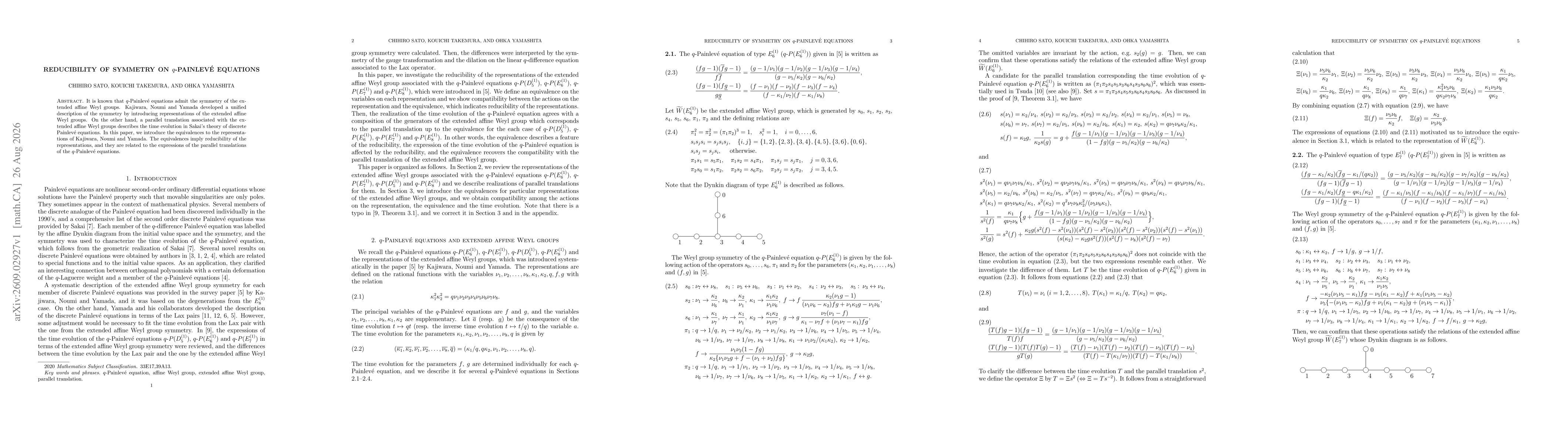 Thumbnail for Reducibility of symmetry on $q$-Painlevé equations