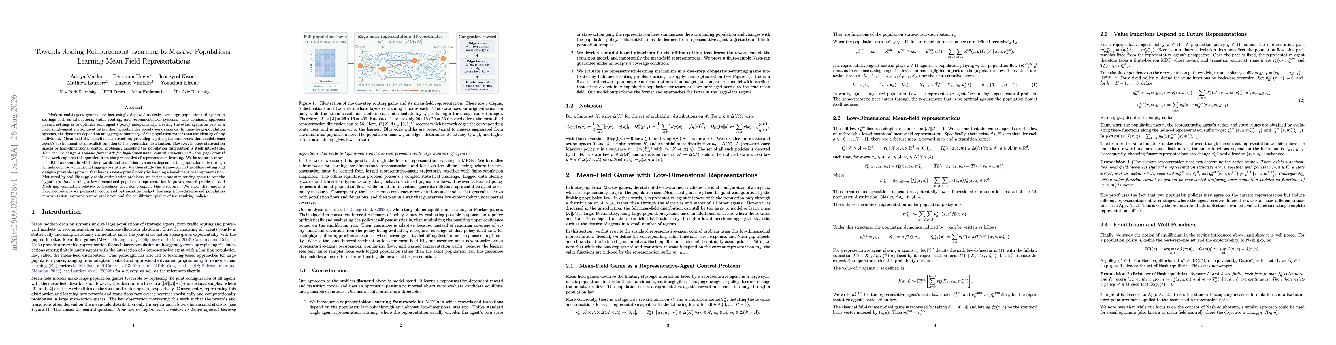 Thumbnail for Towards Scaling Reinforcement Learning to Massive Populations: Learning Mean-Field Representations