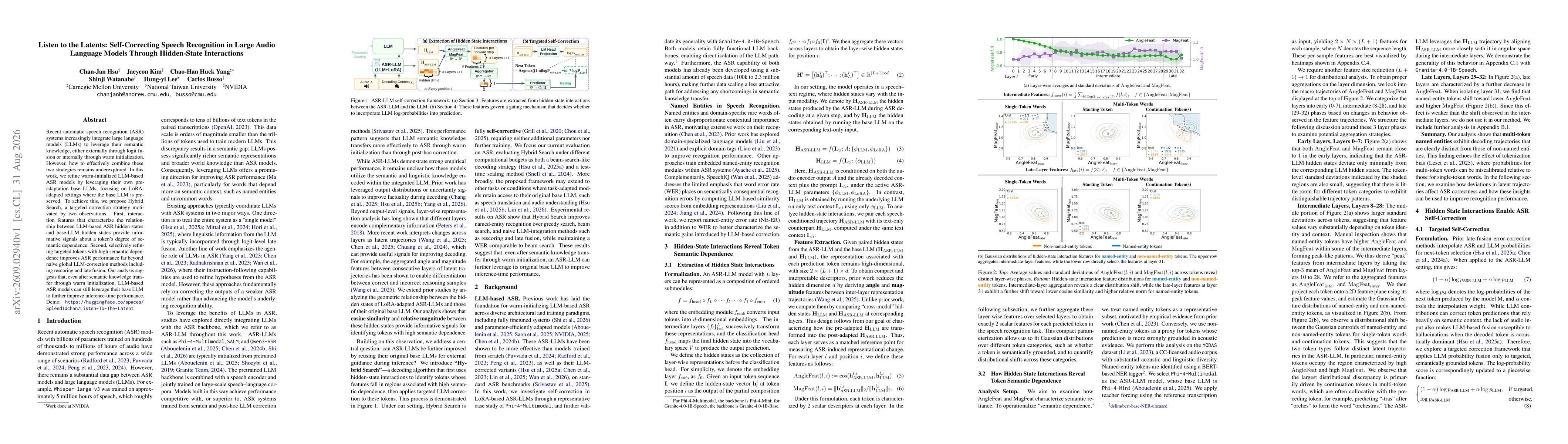 Thumbnail for Listen to the Latents: Self-Correcting Speech Recognition in Large Audio Language Models Through Hidden-State Interactions