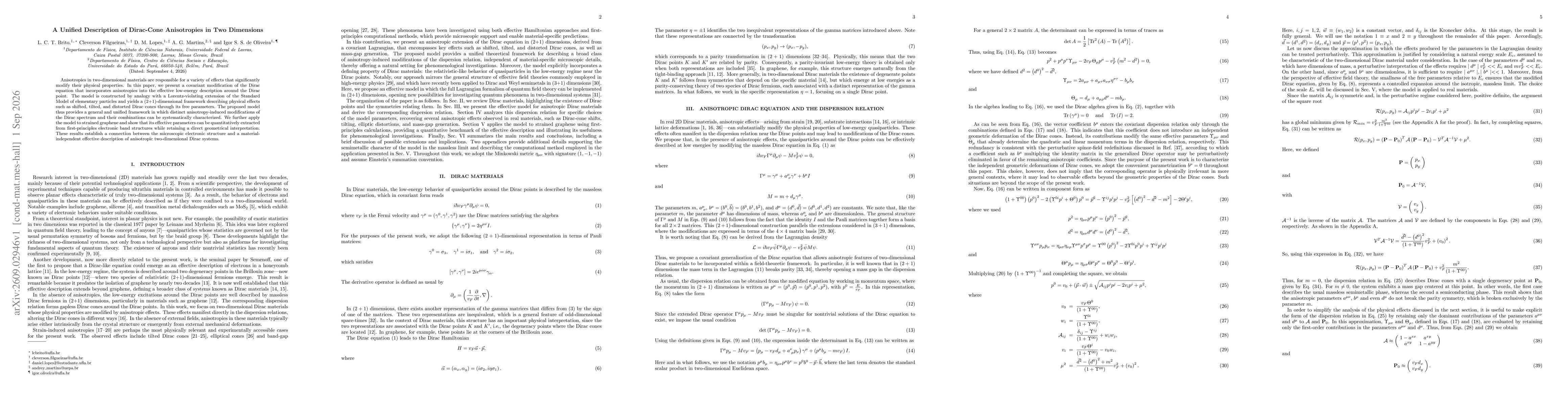 Thumbnail for A Unified Description of Dirac-Cone Anisotropies in Two Dimensions