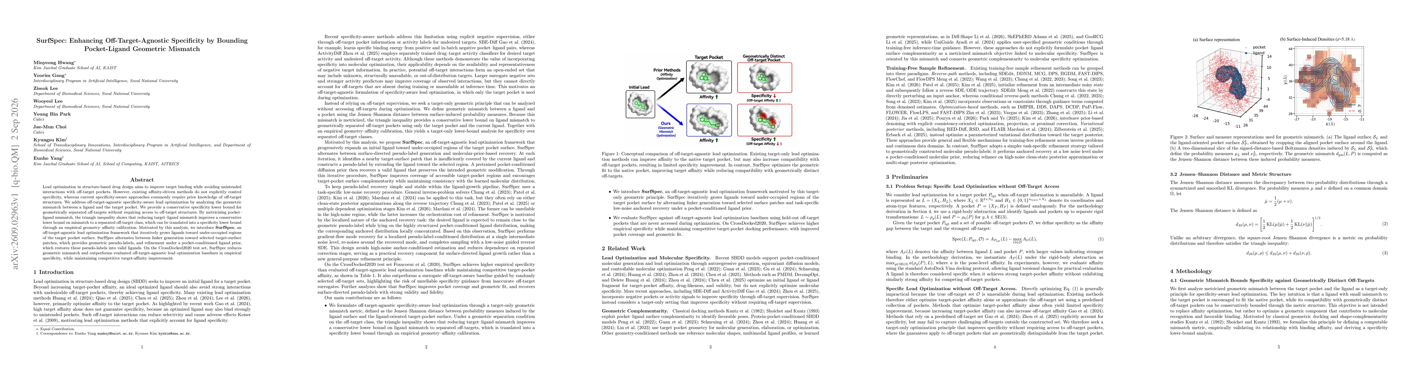 Thumbnail for SurfSpec: Enhancing Off-Target-Agnostic Specificity by Bounding Pocket-Ligand Geometric Mismatch