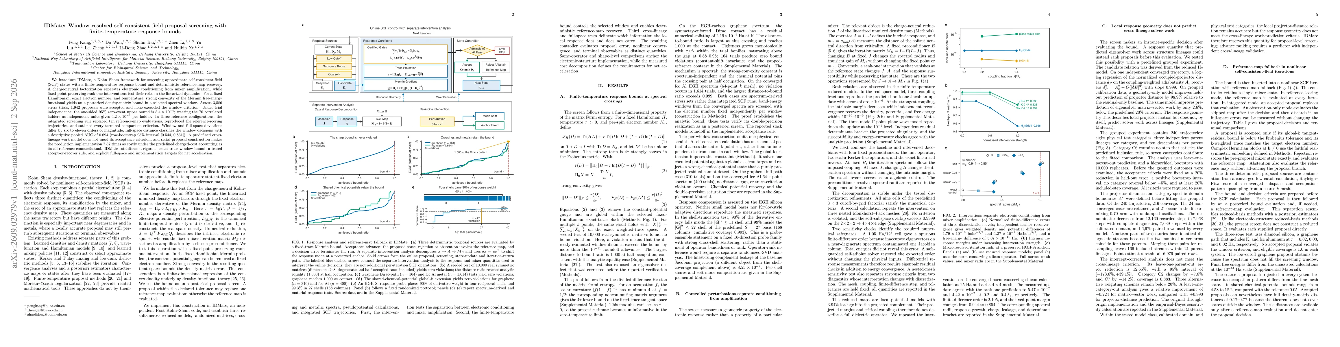 Thumbnail for IDMate: Window-resolved self-consistent-field proposal screening with finite-temperature response bounds