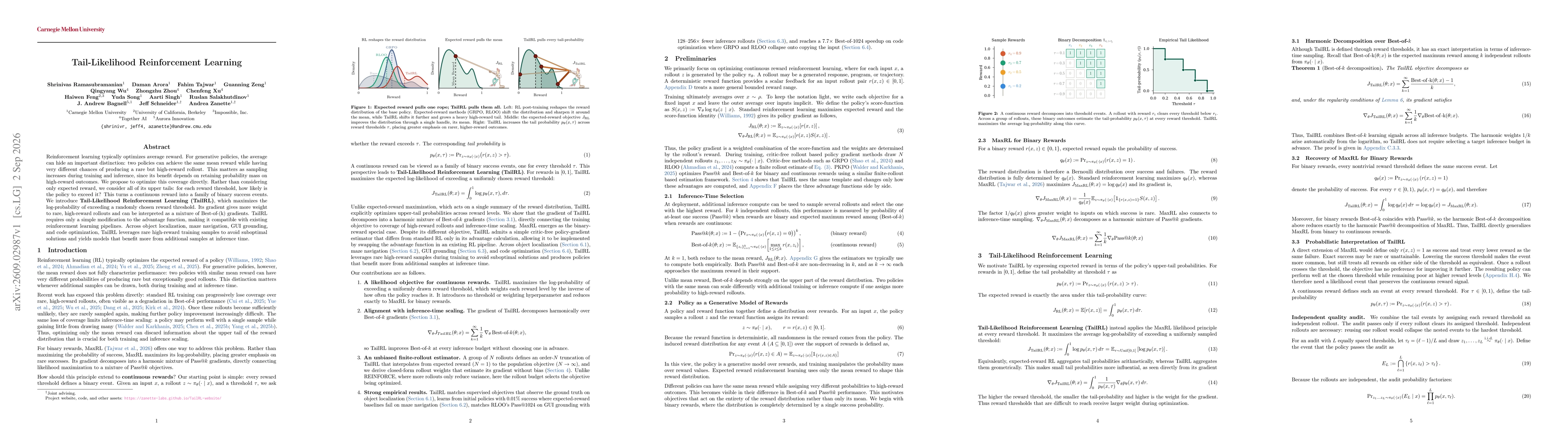 Thumbnail for Tail-Likelihood Reinforcement Learning