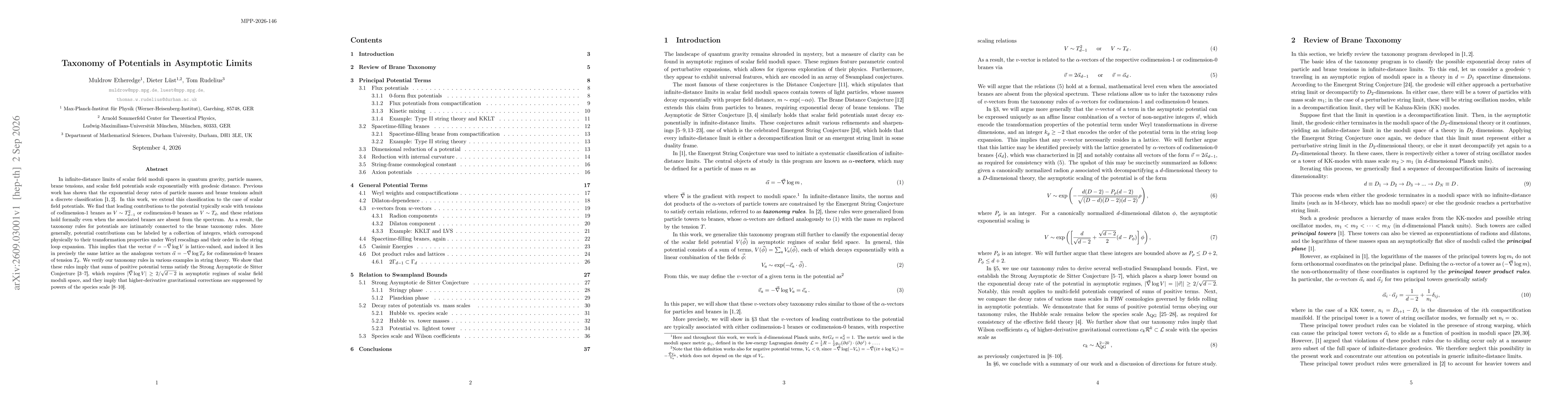 Thumbnail for Taxonomy of Potentials in Asymptotic Limits
