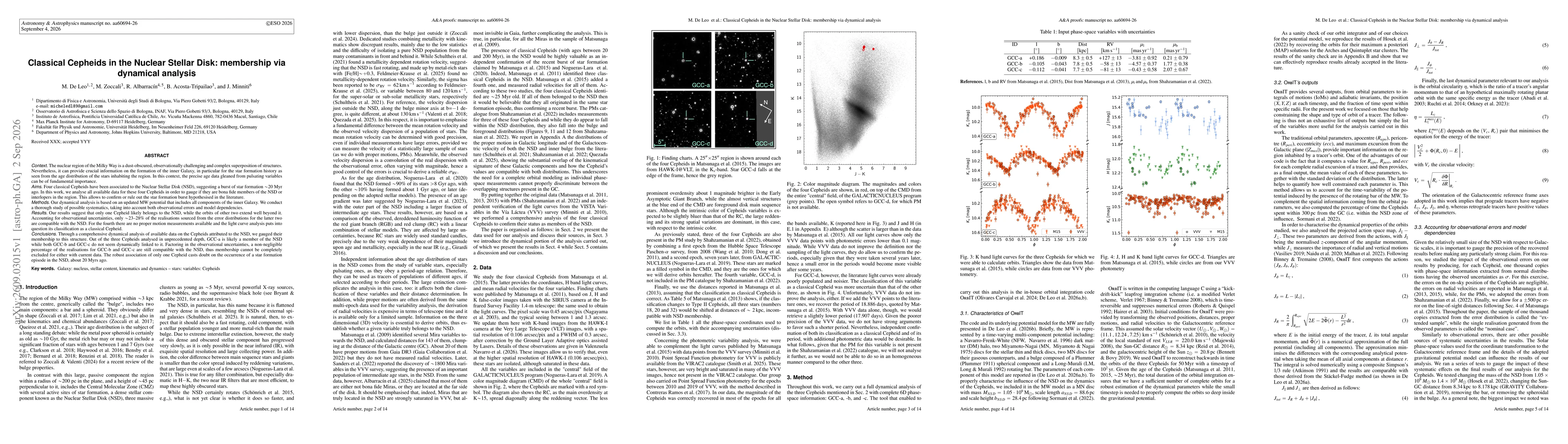 Thumbnail for Classical Cepheids in the Nuclear Stellar Disk: membership via dynamical analysis
