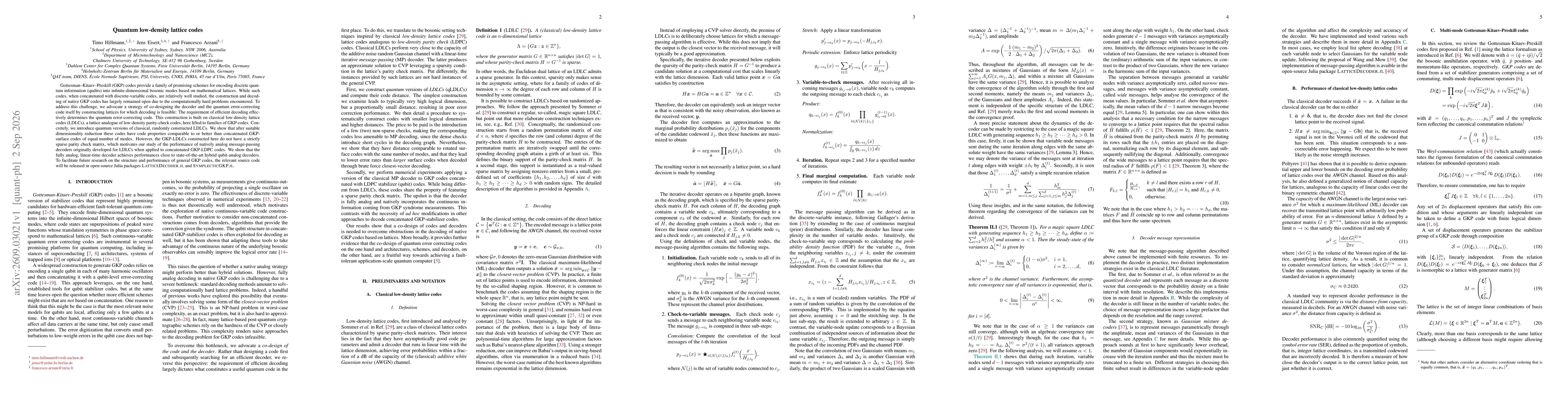 Thumbnail for Quantum low-density lattice codes