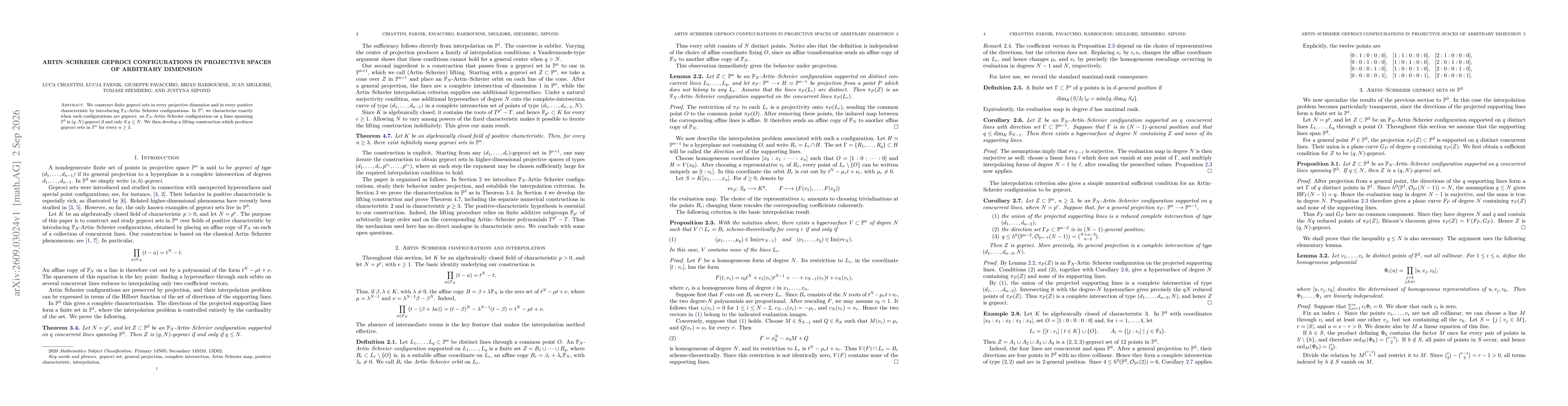 Thumbnail for Artin-Schreier geproci configurations in projective spaces of arbitrary dimension