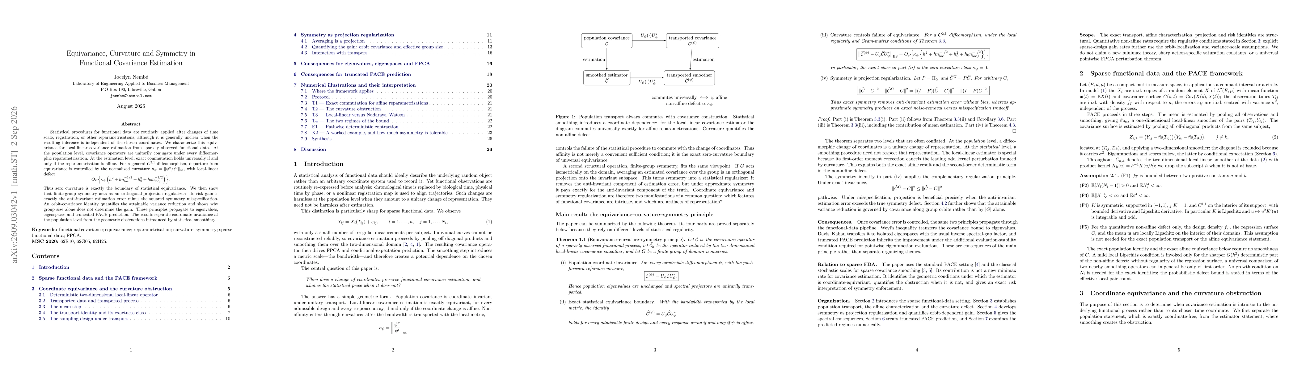 Thumbnail for Equivariance, Curvature and Symmetry in Functional Covariance Estimation