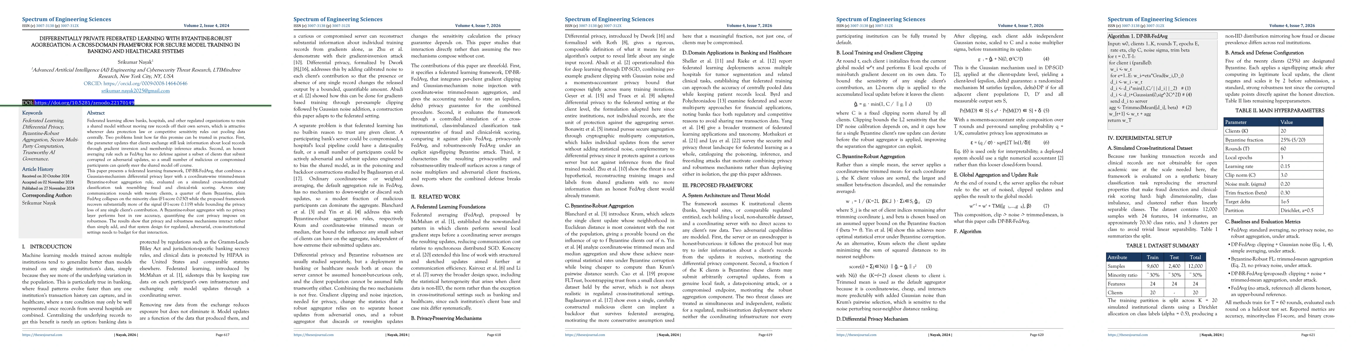 Thumbnail for Differentially private federated learning with Byzantine-robust aggregation: A cross-domain framework for secure model training in banking and healthcare systems