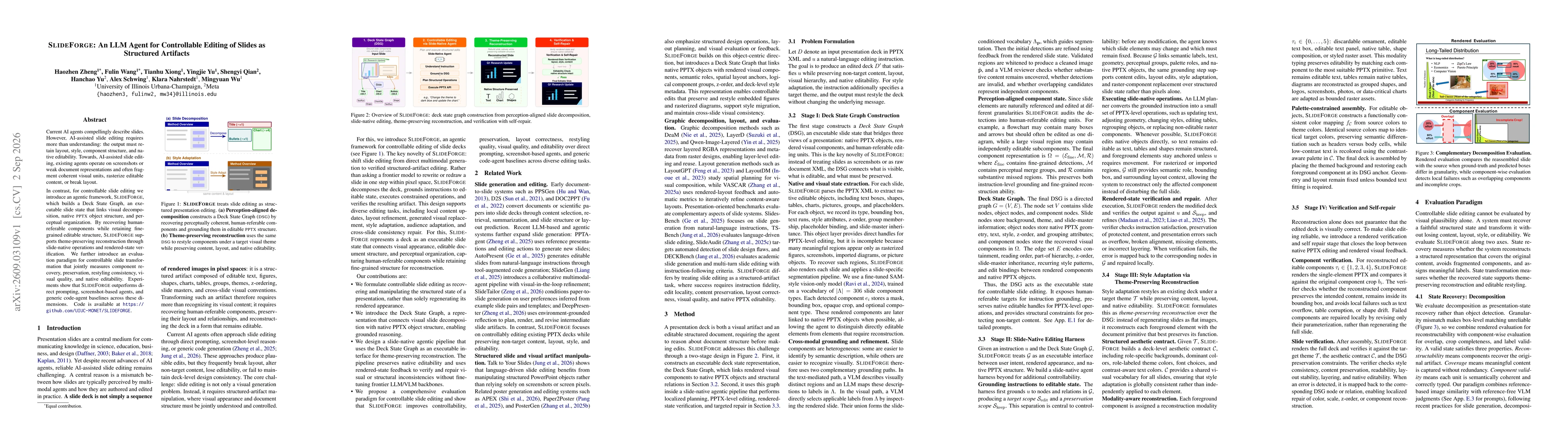 Thumbnail for SLIDEFORGE: An LLM Agent for Controllable Editing of Slides as Structured Artifacts