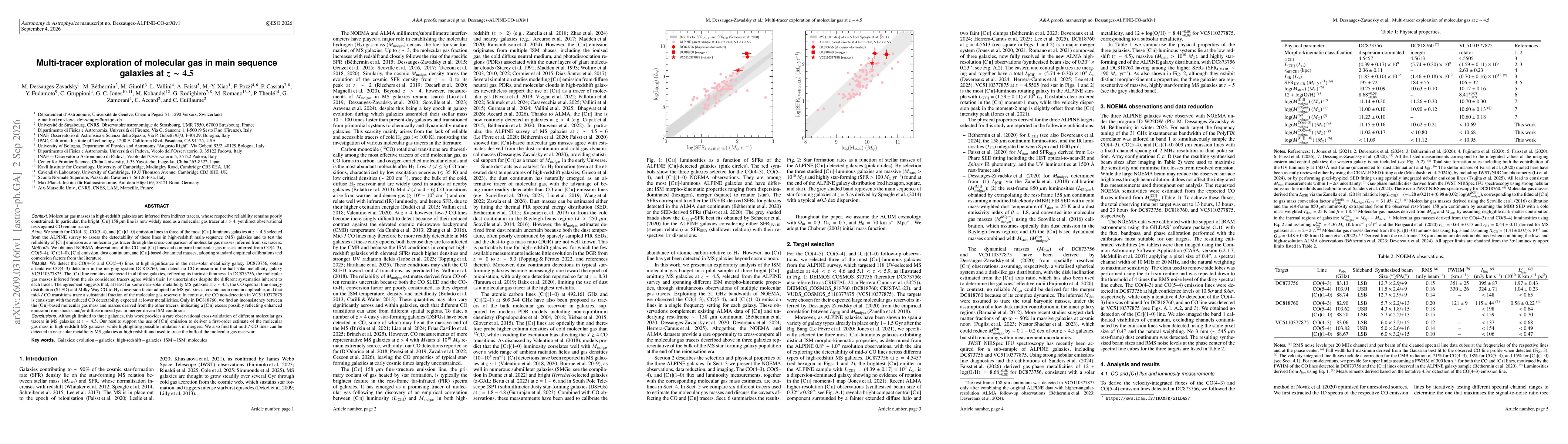 Thumbnail for Multi-tracer exploration of molecular gas in main sequence galaxies at z~4.5