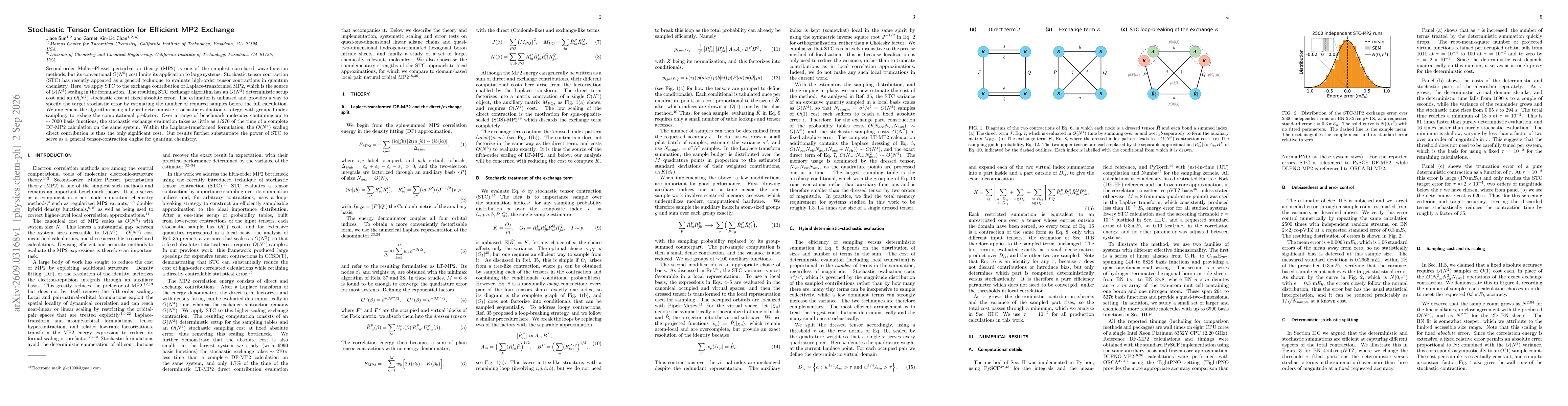 Thumbnail for Stochastic Tensor Contraction for Efficient MP2 Exchange