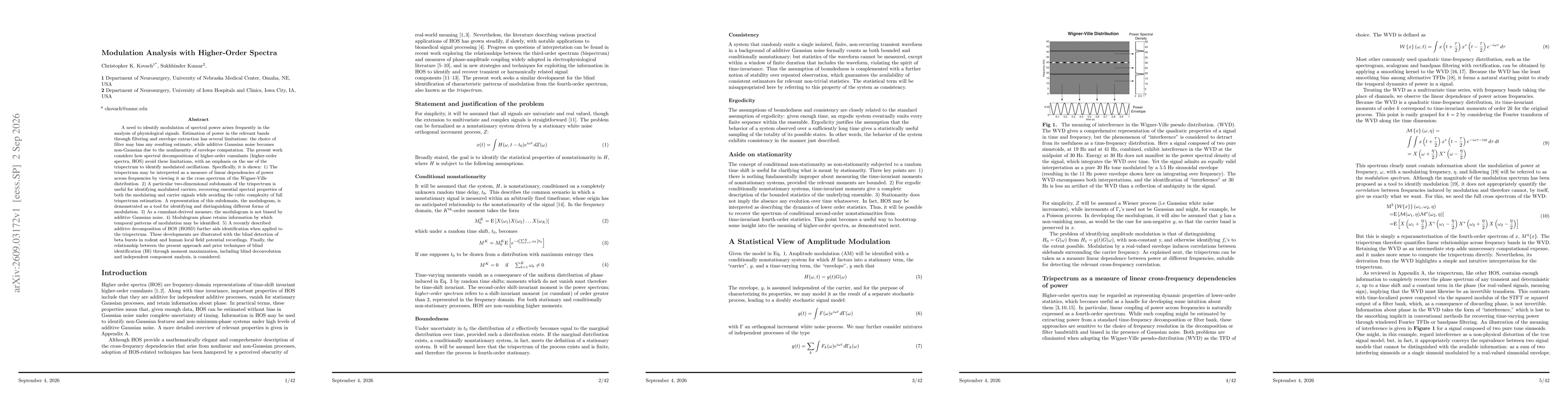 Thumbnail for Modulation Analysis with Higher-Order Spectra