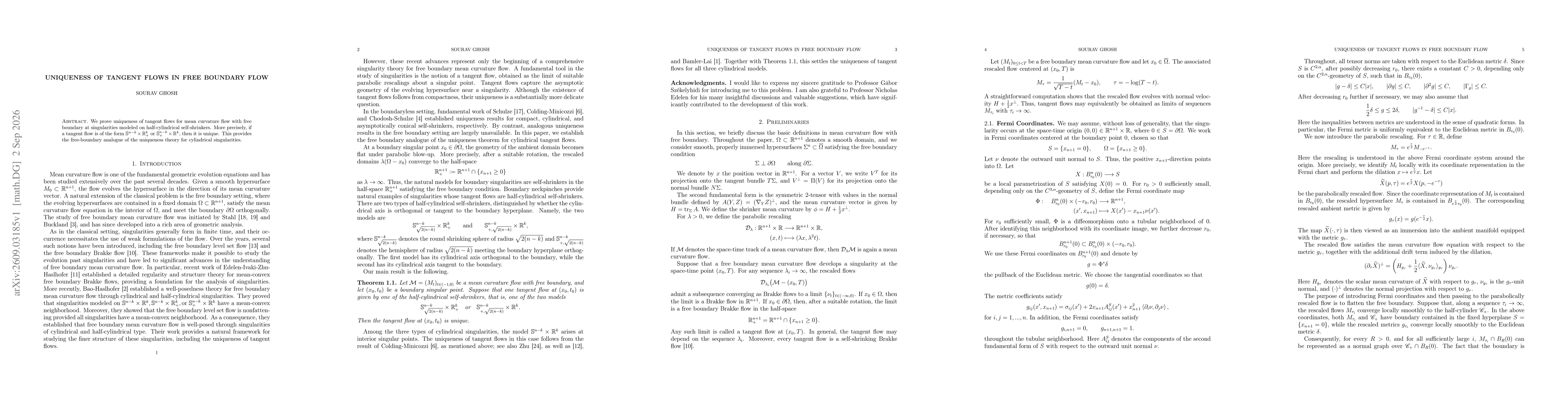 Thumbnail for Uniqueness of tangent flows in free boundary flow