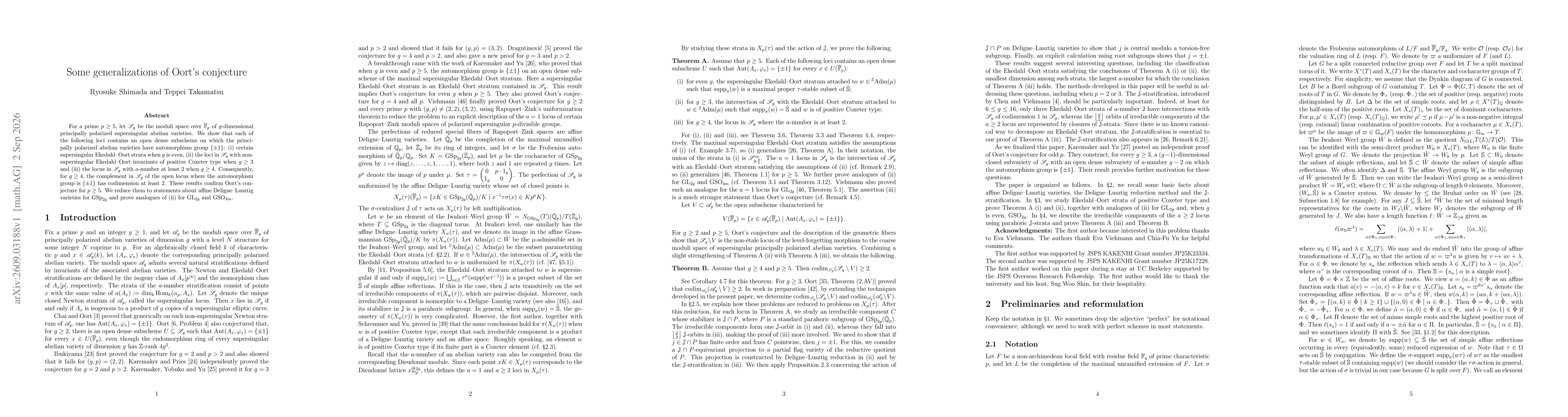 Thumbnail for Some generalizations of Oort's conjecture