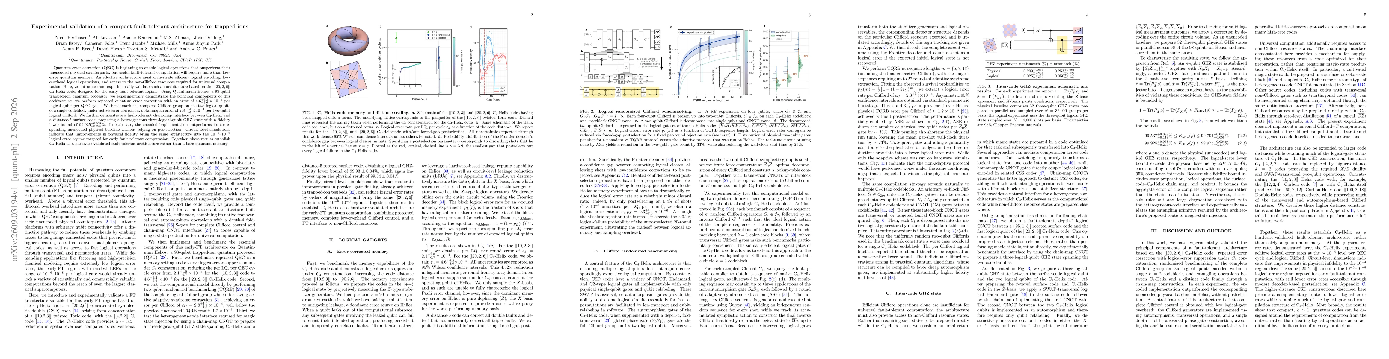 Thumbnail for Experimental validation of a compact fault-tolerant architecture for trapped ions