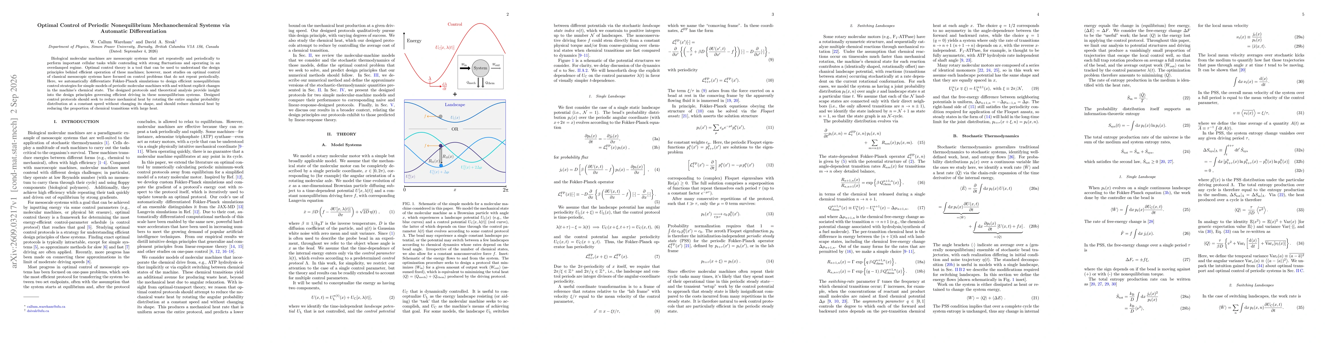 Thumbnail for Optimal Control of Periodic Nonequilibrium Mechanochemical Systems via Automatic Differentiation