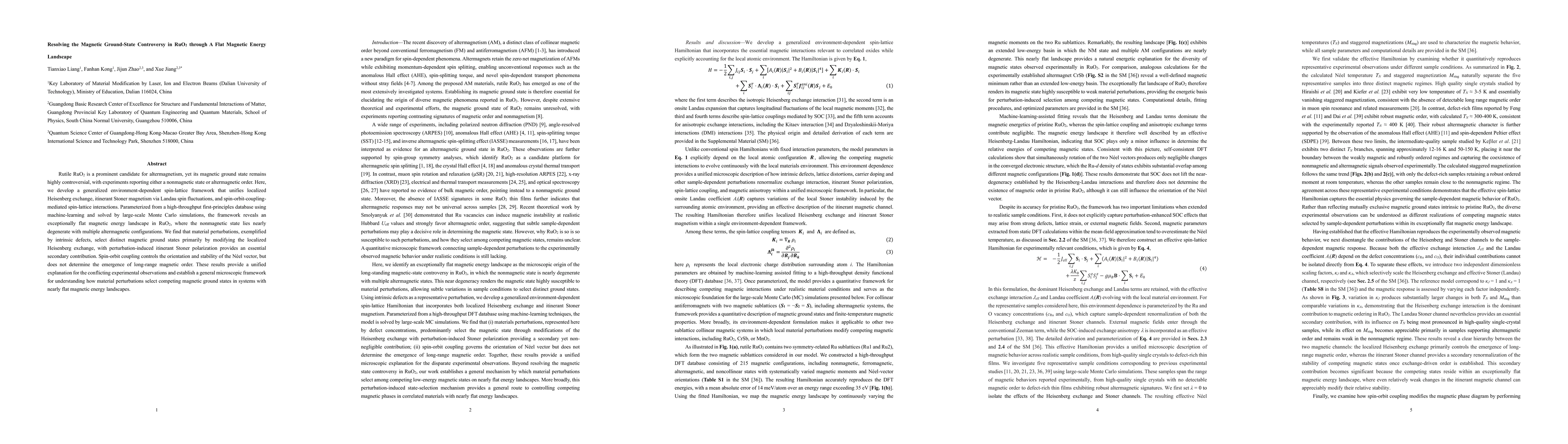 Thumbnail for Resolving the Magnetic Ground-State Controversy in RuO2 through A Flat Magnetic Energy Landscape