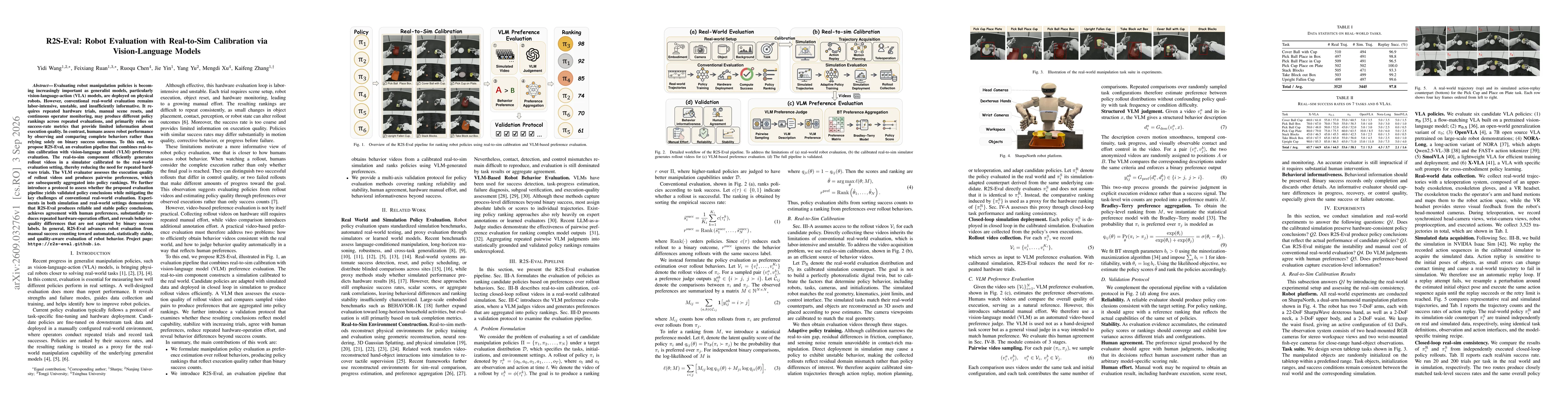 Thumbnail for R2S-Eval: Robot Evaluation with Real-to-Sim Calibration via Vision-Language Models