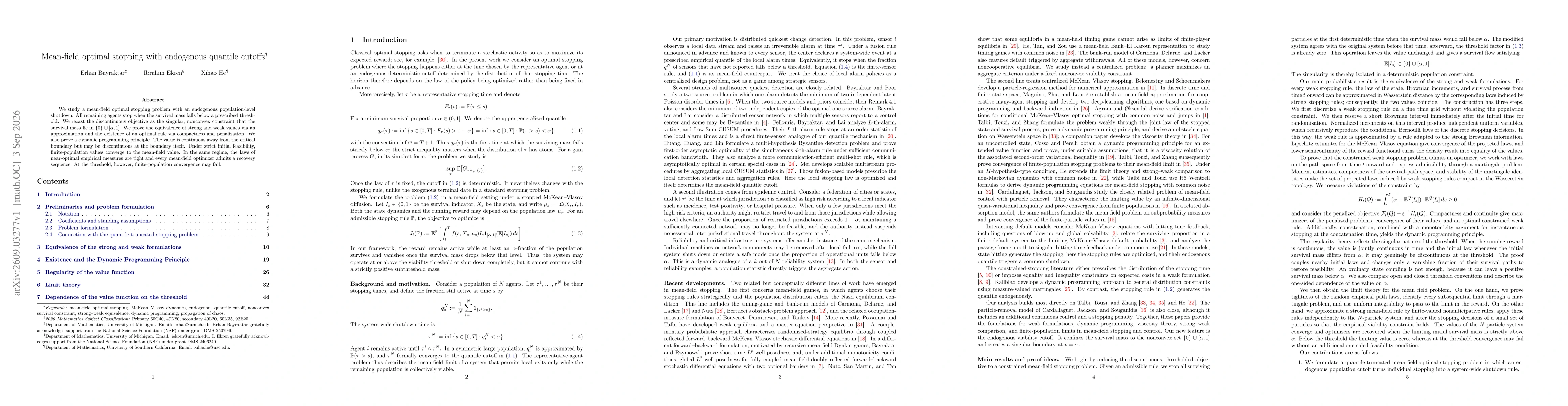 Thumbnail for Mean-field optimal stopping with endogenous quantile cutoffs