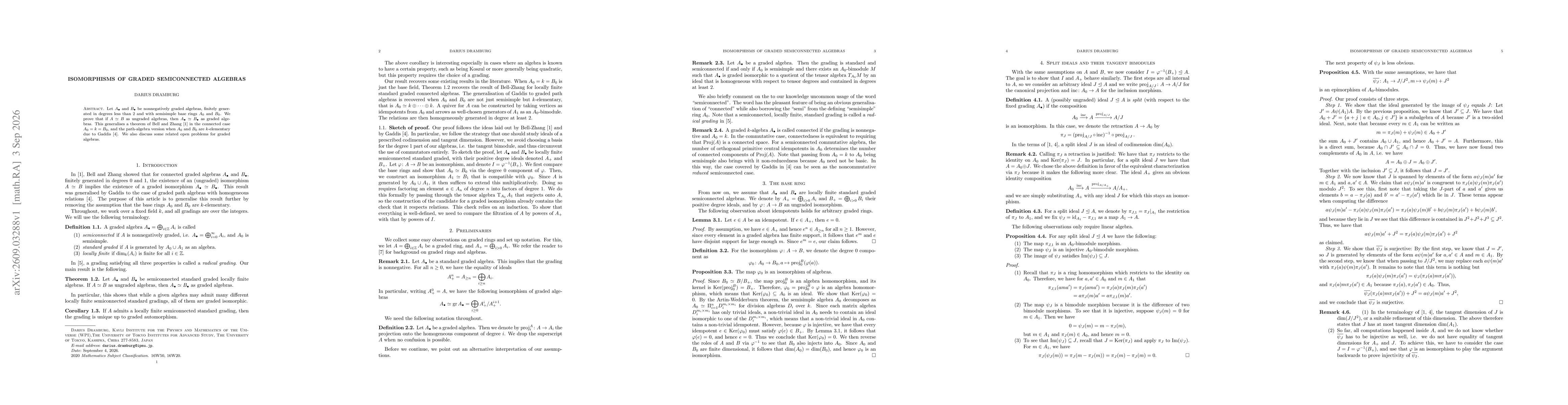 Thumbnail for Isomorphisms of graded semiconnected algebras