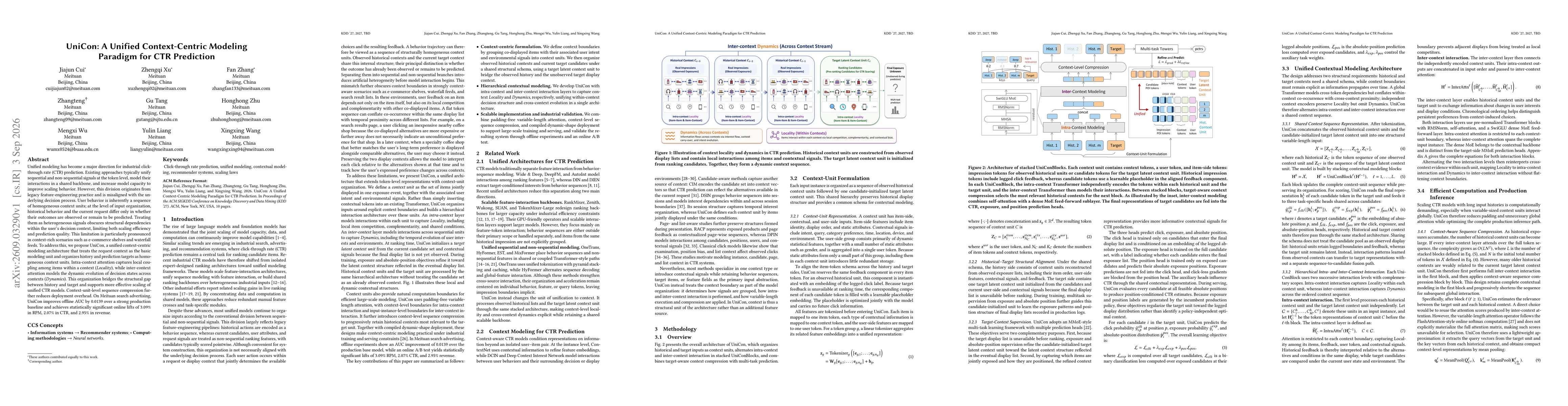 Thumbnail for UniCon: A Unified Context-Centric Modeling Paradigm for CTR Prediction