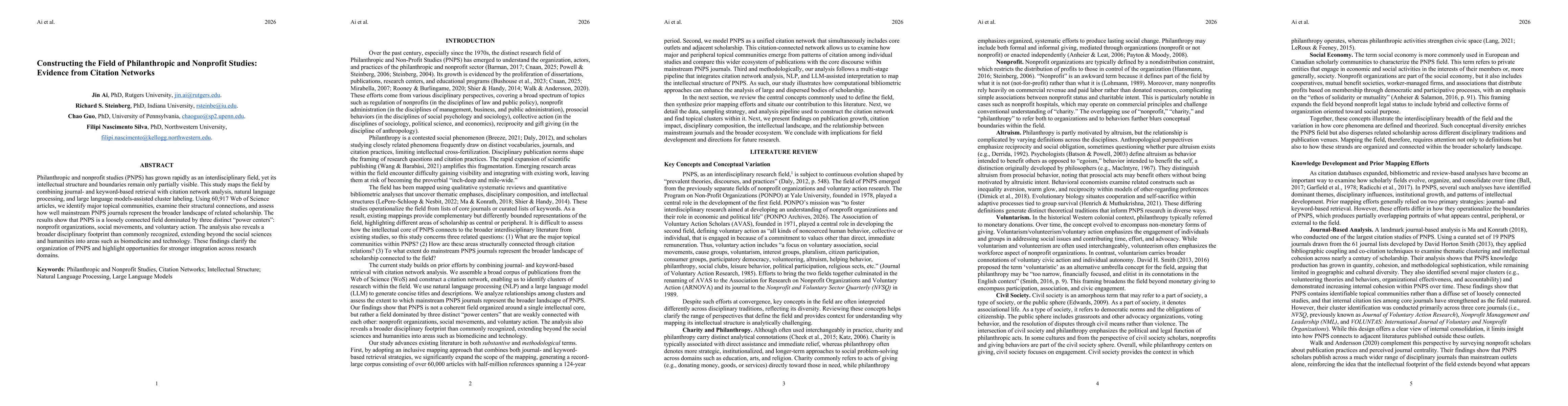 Thumbnail for Constructing the Field of Philanthropic and Nonprofit Studies: Evidence from Citation Networks