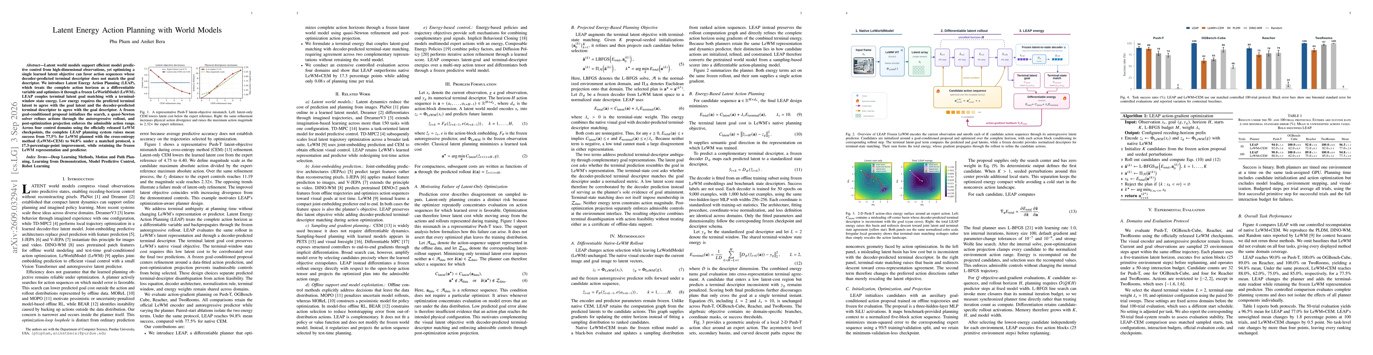 Thumbnail for Latent Energy Action Planning with World Models