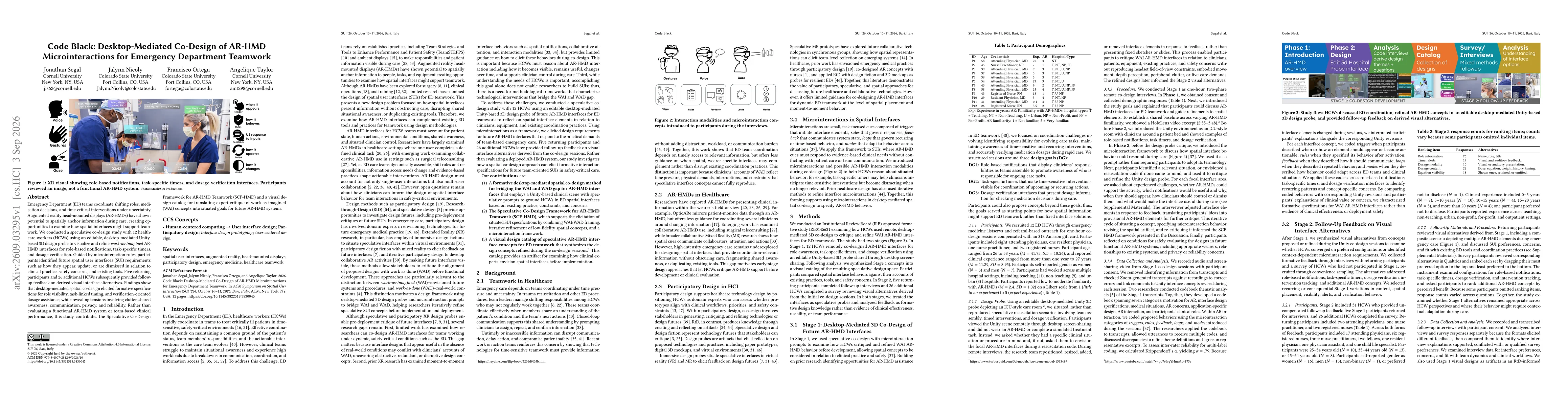 Thumbnail for Code Black: Desktop-Mediated Co-Design of AR-HMD Microinteractions for Emergency Department Teamwork