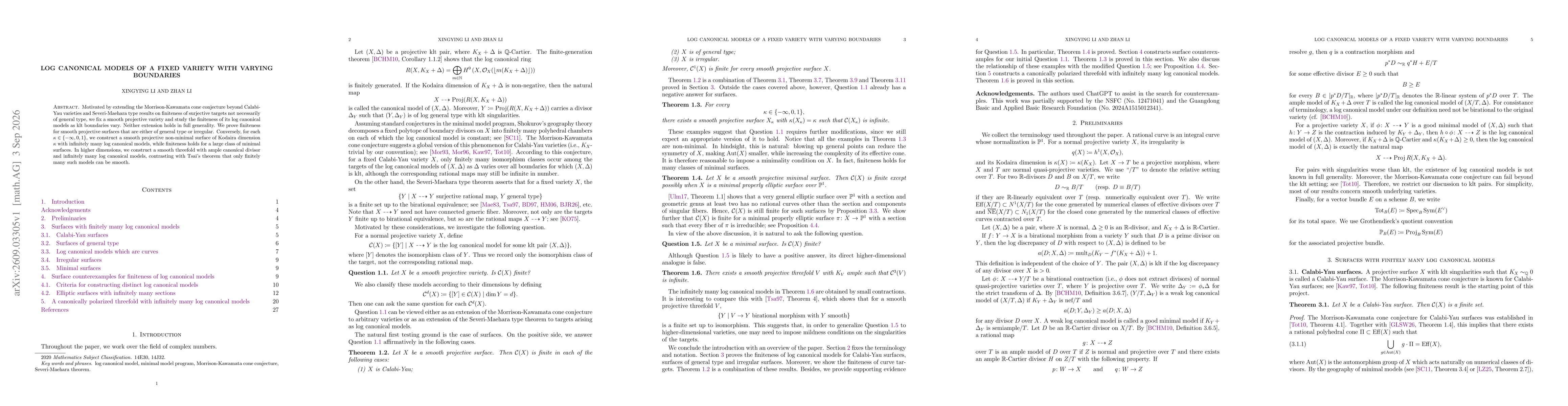 Thumbnail for Log canonical models of a fixed variety with varying boundaries