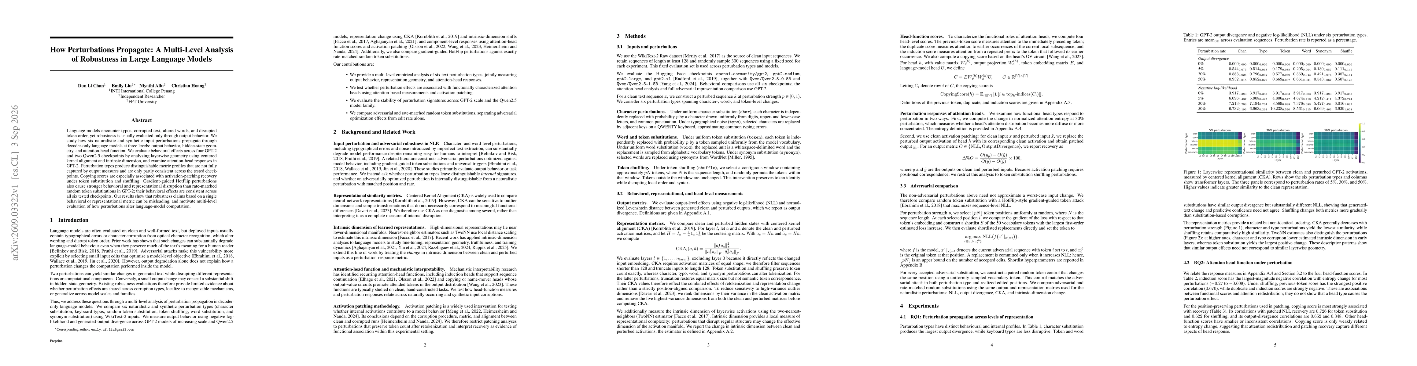 Thumbnail for How Perturbations Propagate: A Multi-Level Analysis of Robustness in Large Language Models