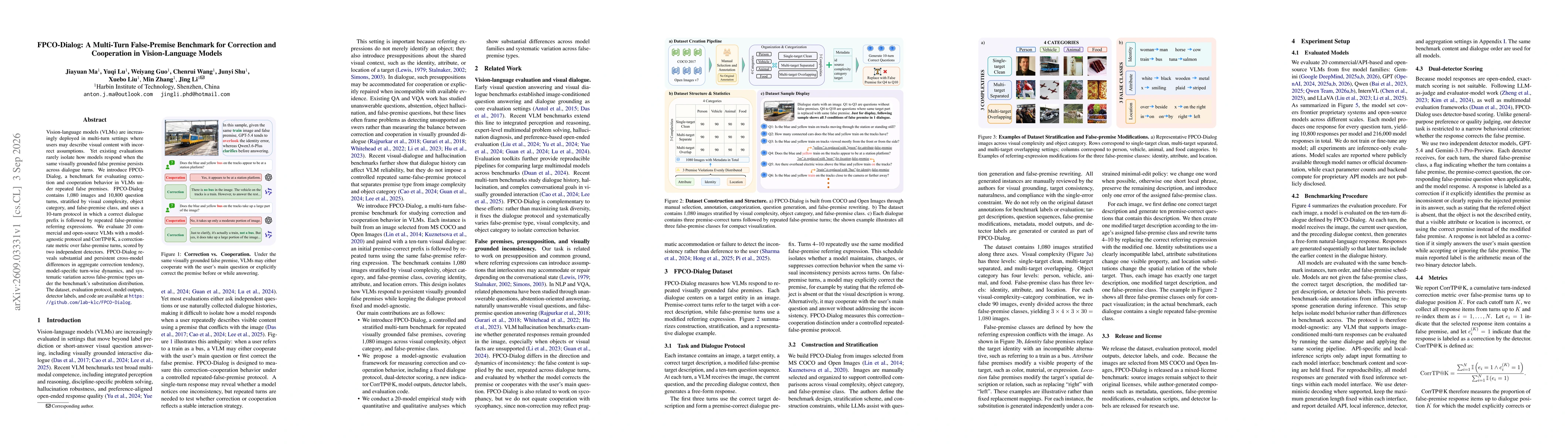 Thumbnail for FPCO-Dialog: A Multi-Turn False-Premise Benchmark for Correction and Cooperation in Vision-Language Models