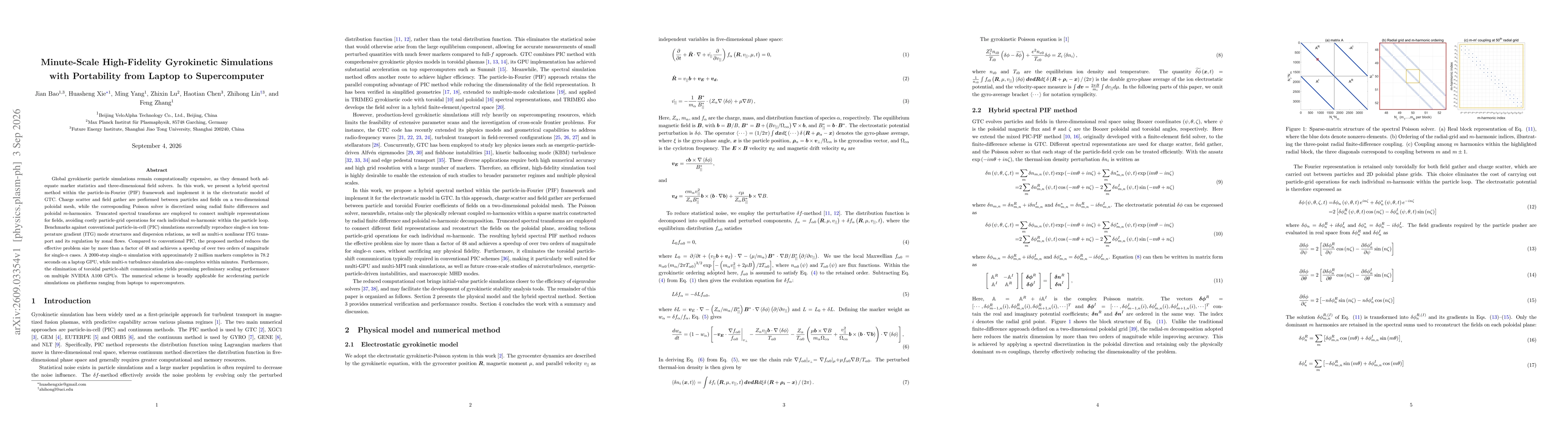 Thumbnail for Minute-Scale High-Fidelity Gyrokinetic Simulations with Portability from Laptop to Supercomputer