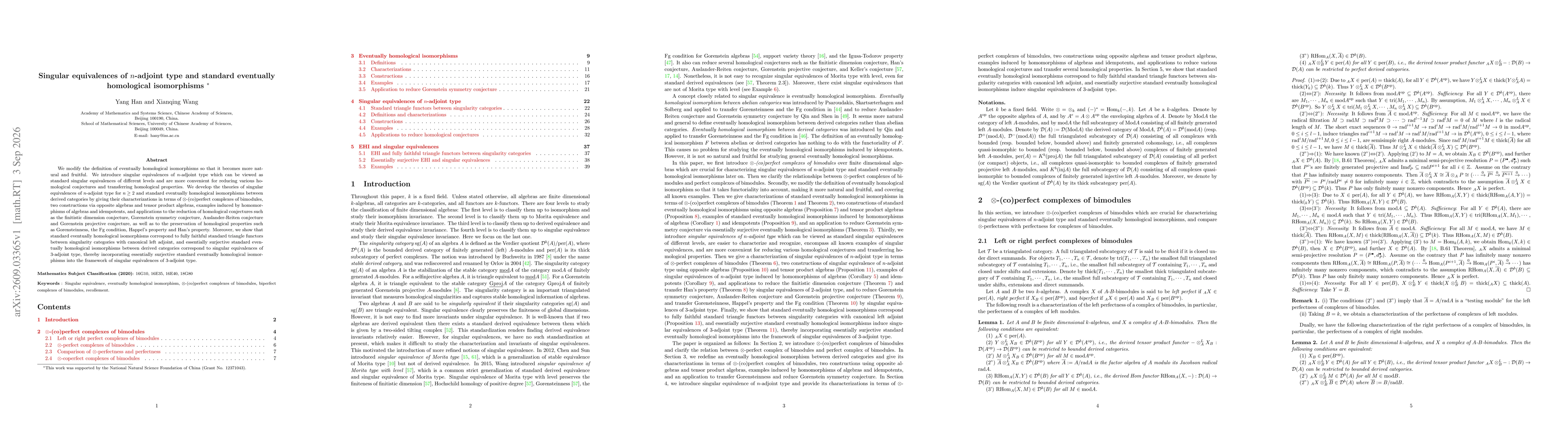 Thumbnail for Singular equivalences of $n$-adjoint type and standard eventually homological isomorphisms