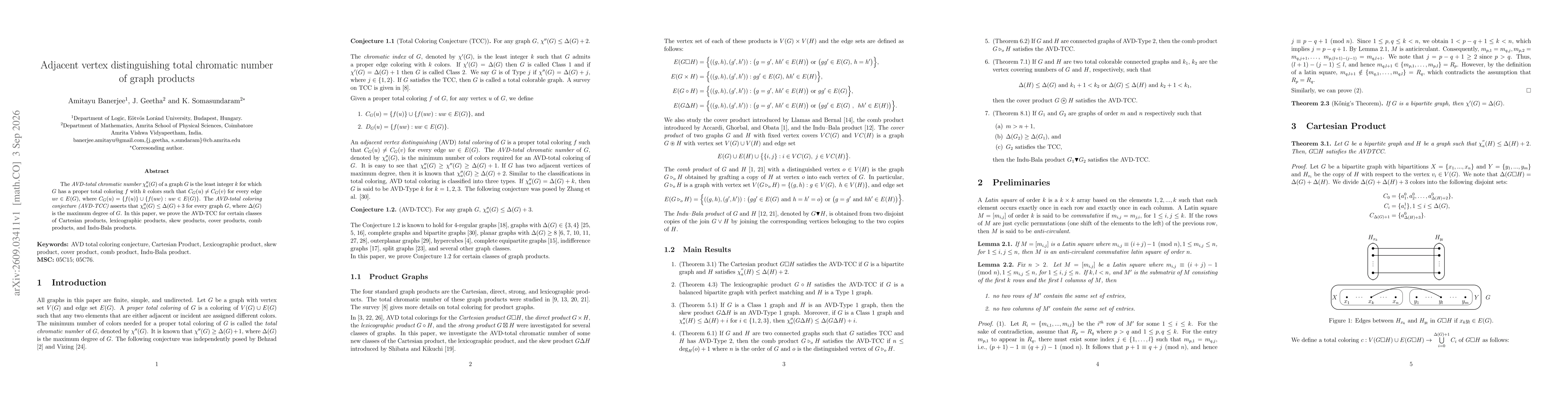 Thumbnail for Adjacent vertex distinguishing total chromatic number of graph products
