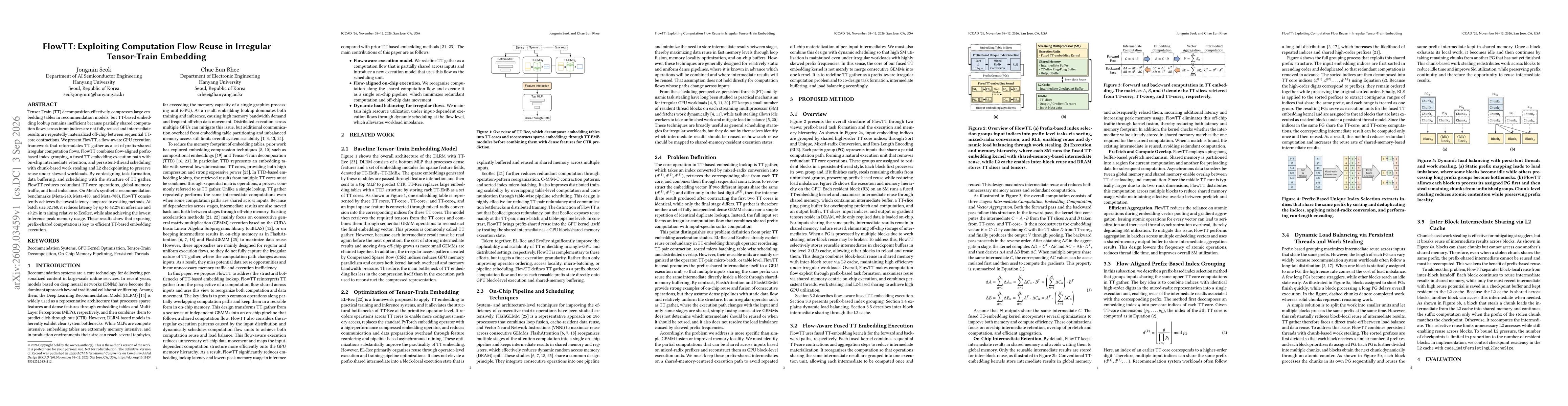 Thumbnail for FlowTT: Exploiting Computation Flow Reuse in Irregular Tensor-Train Embedding