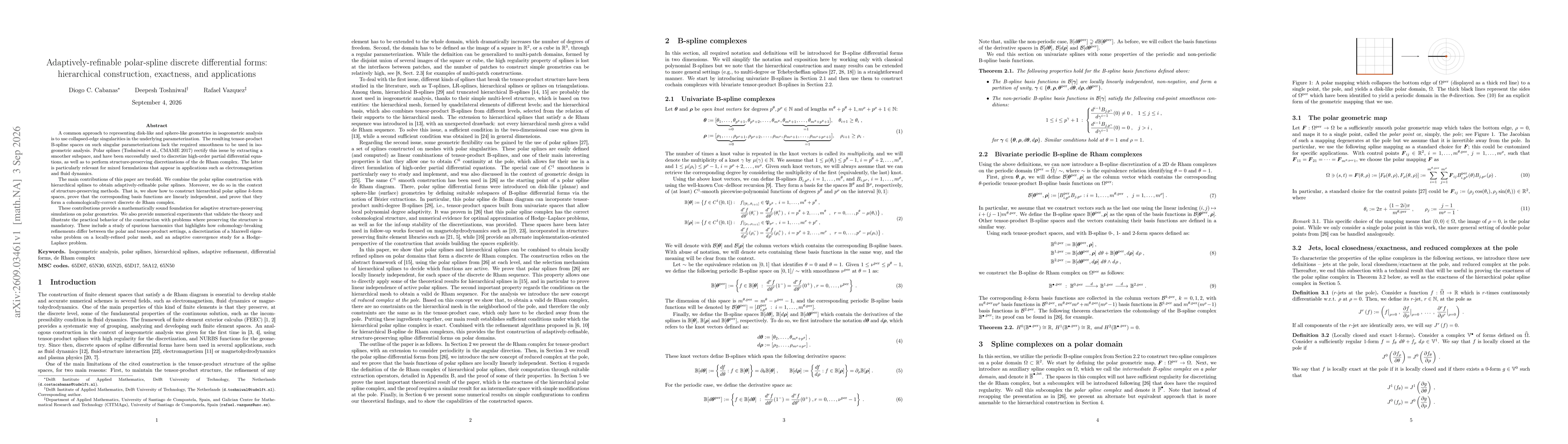 Thumbnail for Adaptively-refinable polar-spline discrete differential forms: hierarchical construction, exactness, and applications