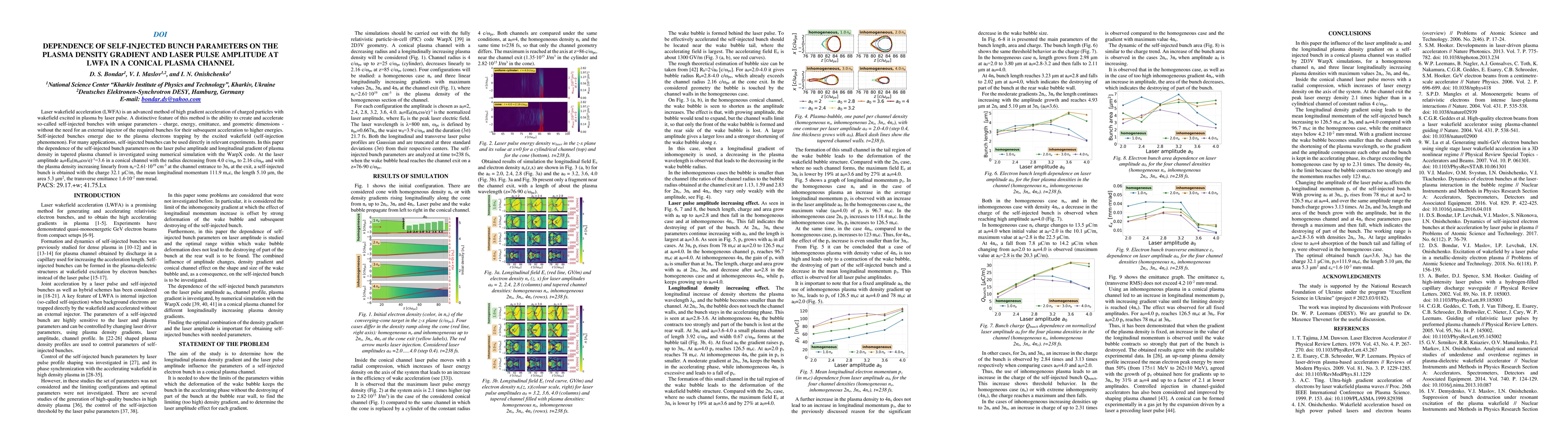 Thumbnail for Dependence of self-injected bunch parameters on the plasma density gradient and laser pulse amplitude at LWFA in a conical plasma channel