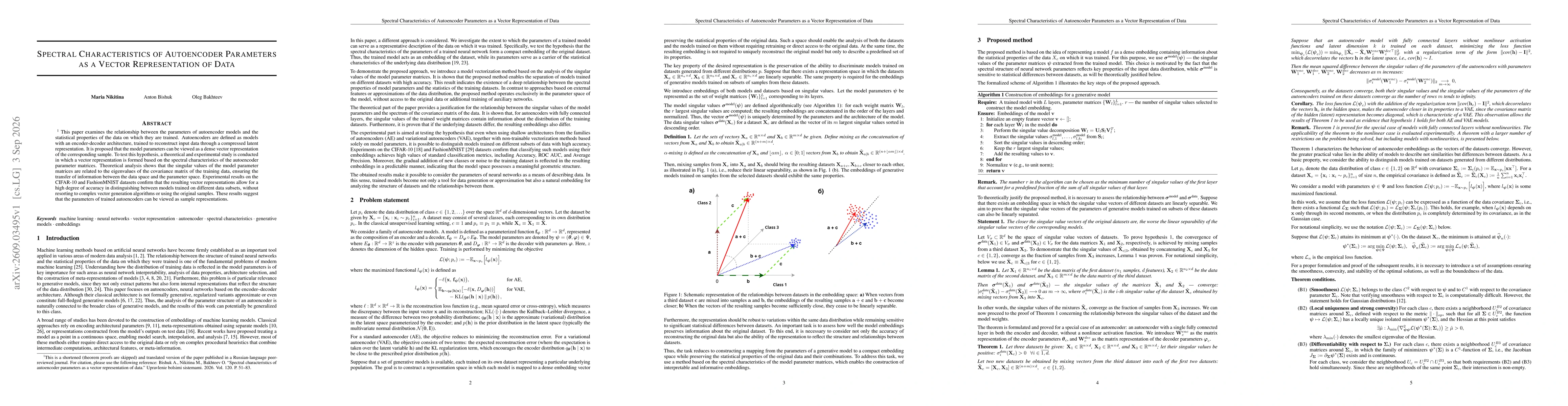 Thumbnail for Spectral characteristics of autoencoder parameters as a vector representation of data