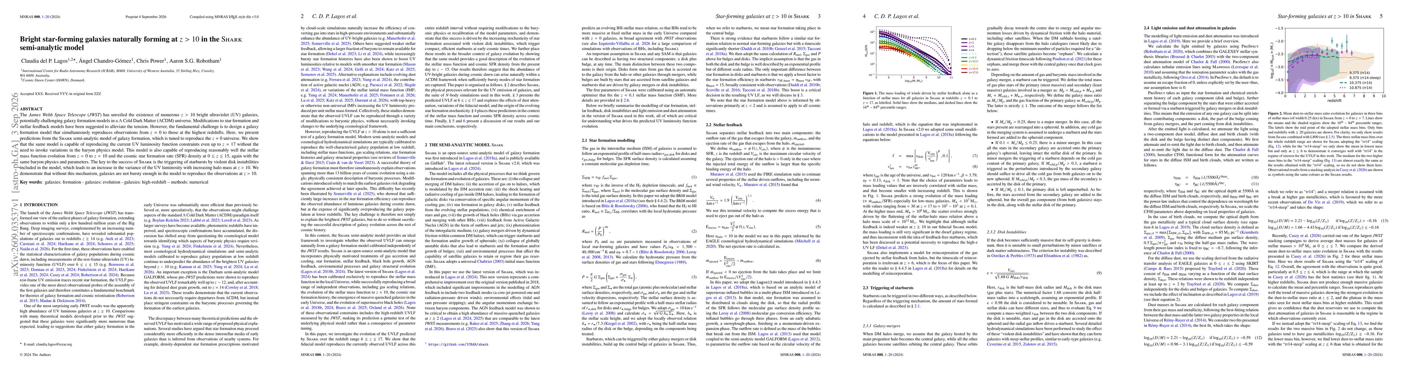 Thumbnail for Bright star-forming galaxies naturally forming at z>10 in the Shark semi-analytic model