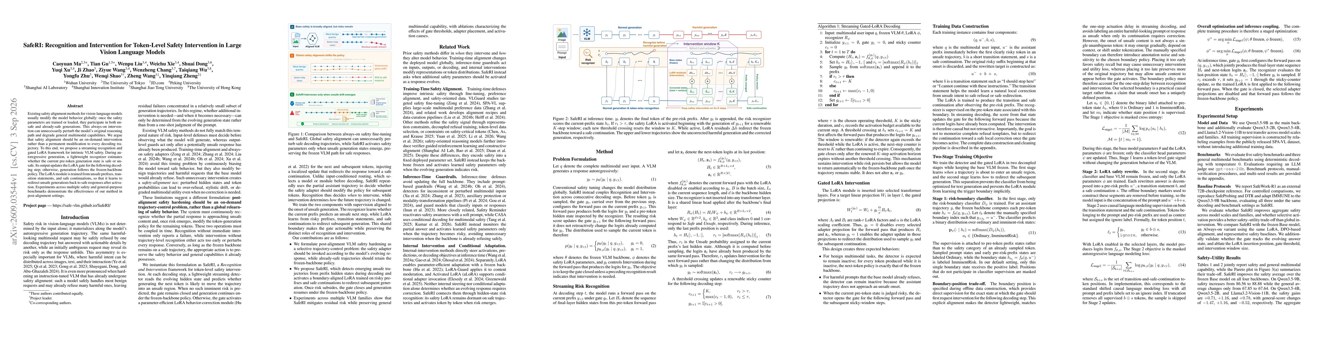 Thumbnail for SafeRI: Recognition and Intervention for Token-Level Safety Intervention in Large Vision Language Models