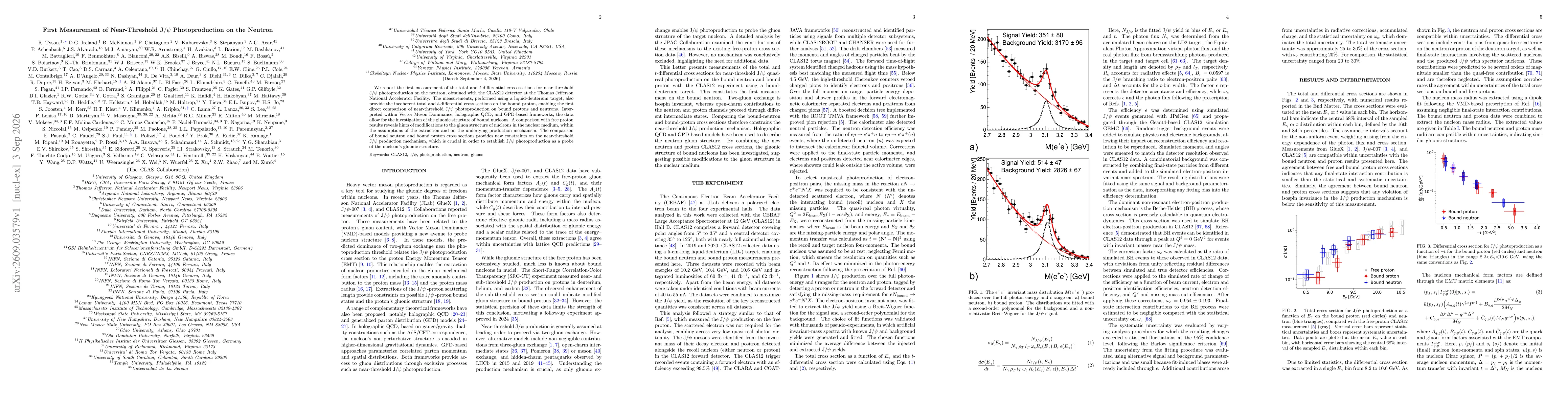 Thumbnail for First Measurement of Near-Threshold J/ψ Photoproduction on the Neutron